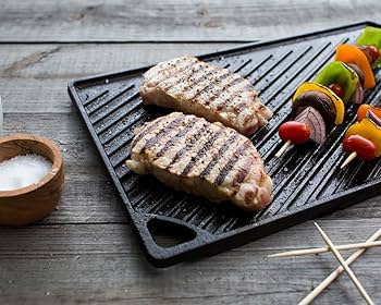 Amazon.com: Lodge Reversible Cast Iron Grill/Griddle – 9.5 x